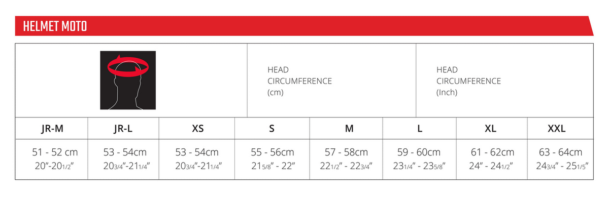 Helmet Moto | Size guide