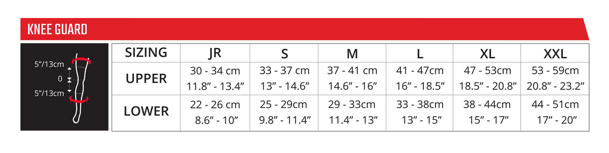 Single Sizing Knee Guard | Size guide